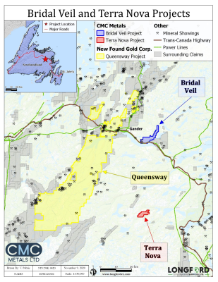 CMC Options a Second Property in the Highly Prospective Gander Subzone in Central Newfoundland – The Terra Nova Property