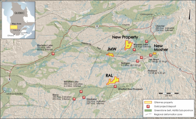 Gitennes Adds Fourth Property to its Current Gold Exploration Portfolio in Quebec