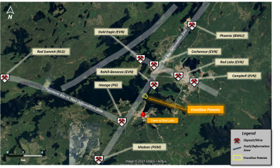 Frontline Provides Corporate Update on its Whitehorse Island Gold Project, Red Lake, Ontario