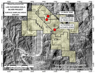 Terreno Reports Precious Metal Values up to 22.8 G/T Gold and 1,901 G/T Silver from the Las Cucharas Gold and Silver Project in Mexico