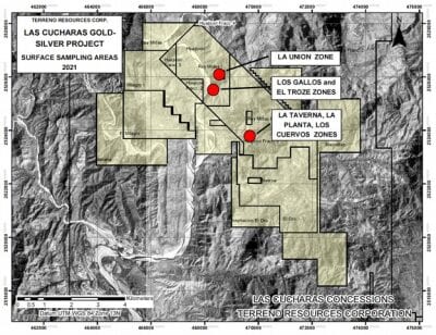 Terreno Exploration Update for the Las Cucharas Gold and Silver Project Includes Silver Values up to 635 g/t Ag and Discovery of a Base Metal Zone