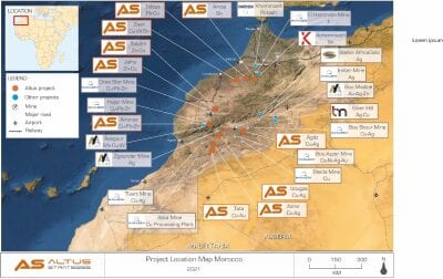 High Grade Copper & Silver Results from Three New Projects in Morocco