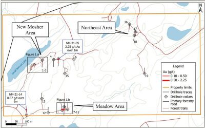 Gitennes Drill Programme Intersects Gold Mineralization over Significant Widths at New Mosher Property, Chapais-Chibougamau Area, Quebec