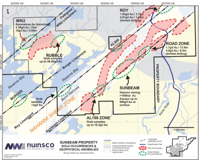 Nuinsco Reports Expansion of Strong, Positive Geophysical Responses at the Sunbeam High-Grade Gold Project