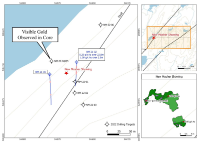 Gitennes Recent Drilling Contains Visible Gold in Highly Silicified Zone, New Mosher Gold Property, Chapais-Chibougamau area, Quebec