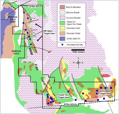 Sitka Secures Drill Rig for its Alpha Gold Property in Nevada