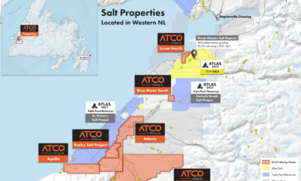 Atco Mining Completes 255 Line-km of its Airborne Gravity Survey on Southern Salt Projects in Southwestern Newfoundland and Plans to Complete Remaining End of Month