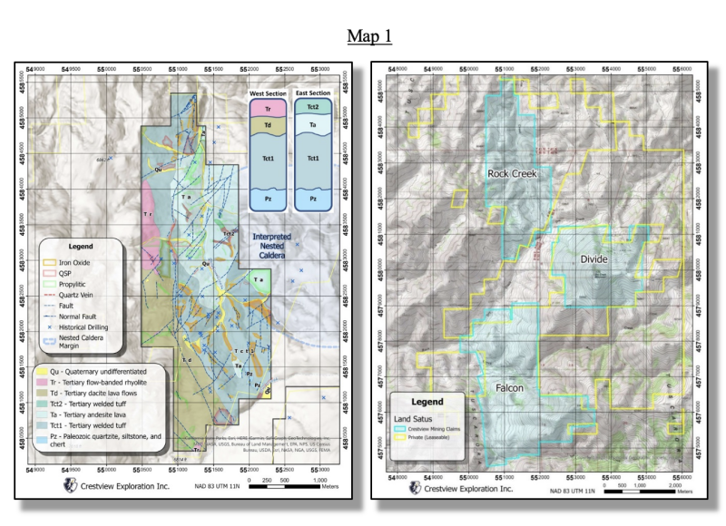 Crestview Exploration Announces Results from the 2022 Geological Mapping at the Rock Creek Gold Prospect in Elko County, Nevada