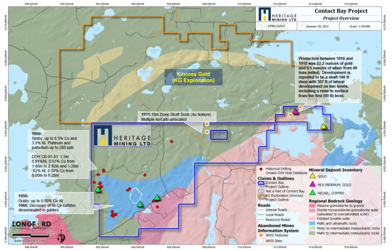 Heritage Mining Announces Mobilization at Contact Bay
