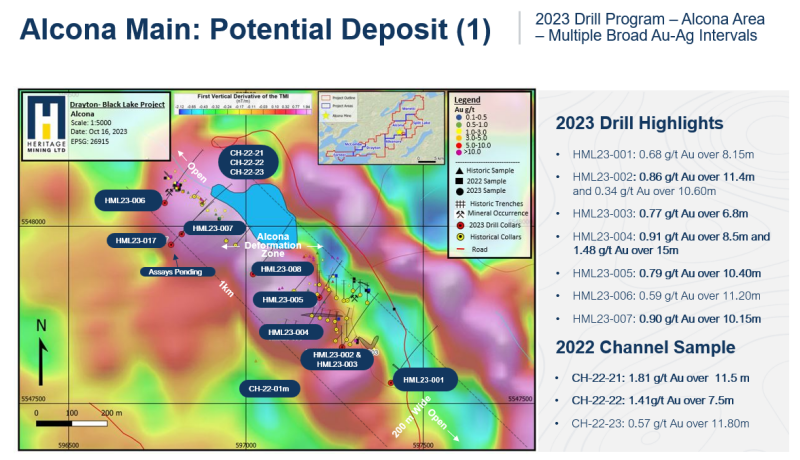 Heritage Mining – Drill Program Update and Planned Alcona Phase II Drill Program