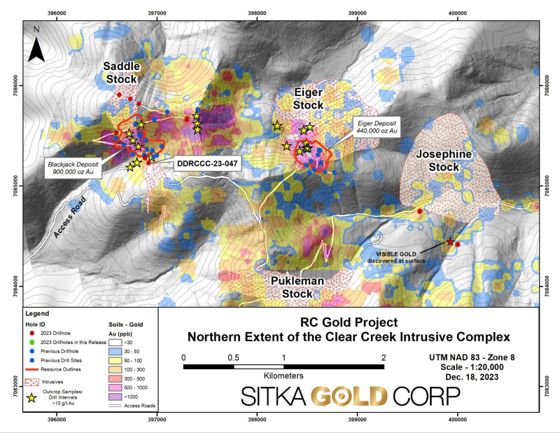 Sitka Acquires 100% Ownership of the Recently Discovered Blackjack and Eiger Gold Deposits and Stakes Additional Claims at its RC Gold Project, Yukon